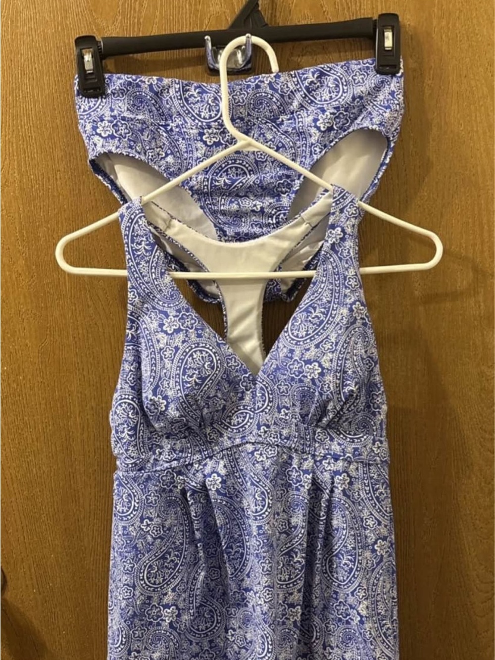 Lands End Blue Paisley Two Piece Swimsuit-Size 6-